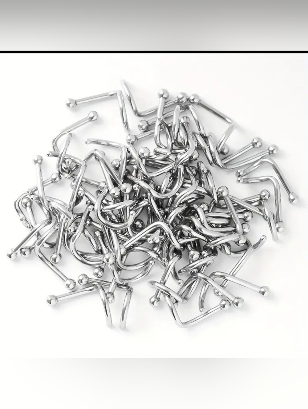 Sterling Silver Tone Nose Rings & Studs - Pack of Multiple Piercing Rings